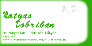 matyas dobriban business card